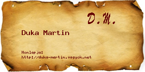 Duka Martin névjegykártya