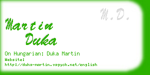 martin duka business card